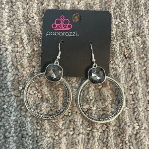 Paparazzi Textured Silver Hoop Earrings